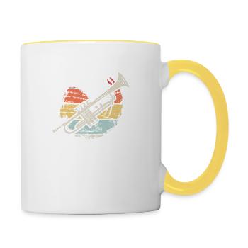 Trompete - Tasse zweifarbig - Weiß/Gelb - Rechts
