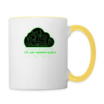 Cloud administrator system administrator gift - Contrasting Mug - white/yellow - Right