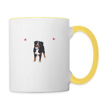 Bernese Mountain Dog - Contrasting Mug - white/yellow - Right