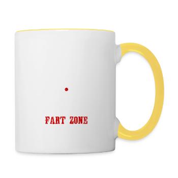 Funny Fart Zone Range Quote Gift - Contrasting Mug - white/yellow - Right
