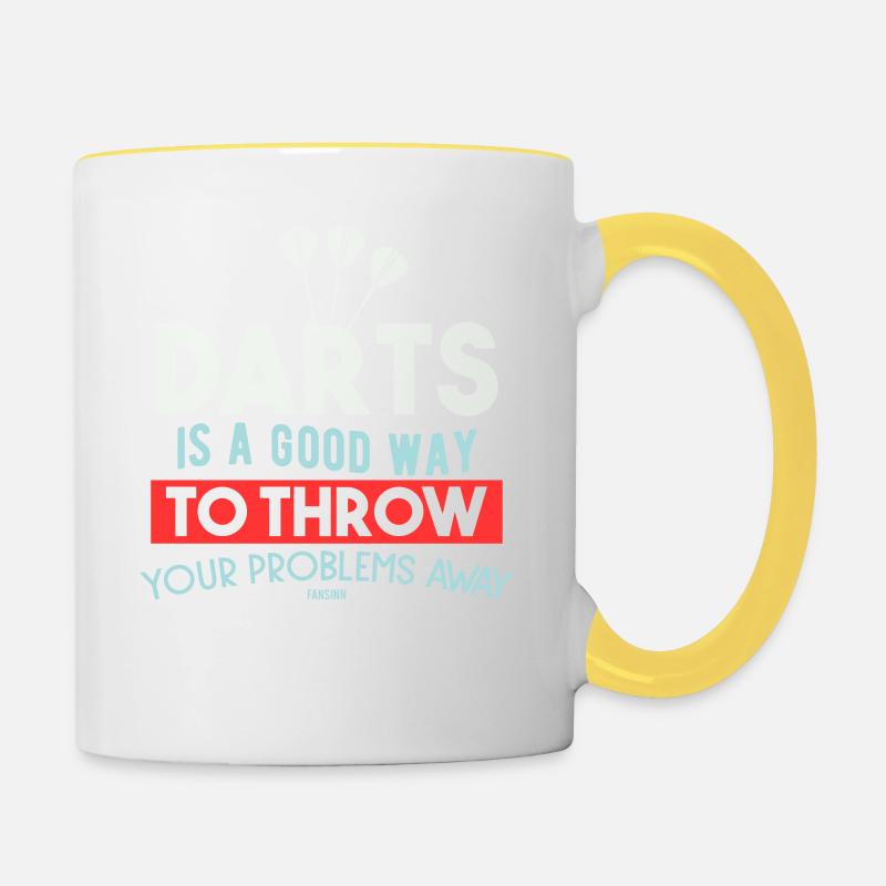 Darts darts - Contrasting Mug - white/yellow