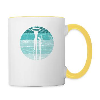 Trompete - Tasse zweifarbig - Weiß/Gelb - Rechts