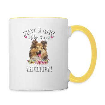 Sheltie - Tasse zweifarbig - Weiß/Gelb - Rechts