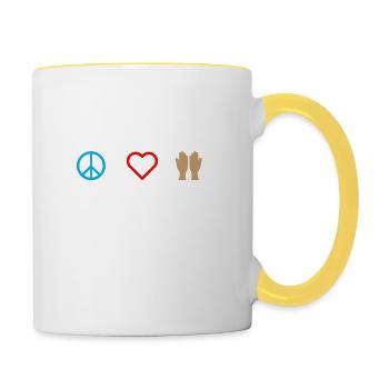 Massage d'amour de paix 2 - Mug contrasté - blanc/jaune - Droite