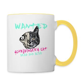 Schrödinger's Cat Physics Schrödinger's Cat Geeks - Contrasting Mug - white/yellow - Right