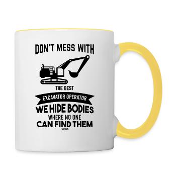 Excavator operator - Contrasting Mug - white/yellow - Right