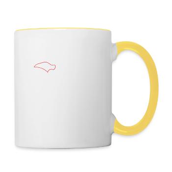 Tee-shirt chats rigolos chat mignon noël - Mug contrasté - blanc/jaune - Droite