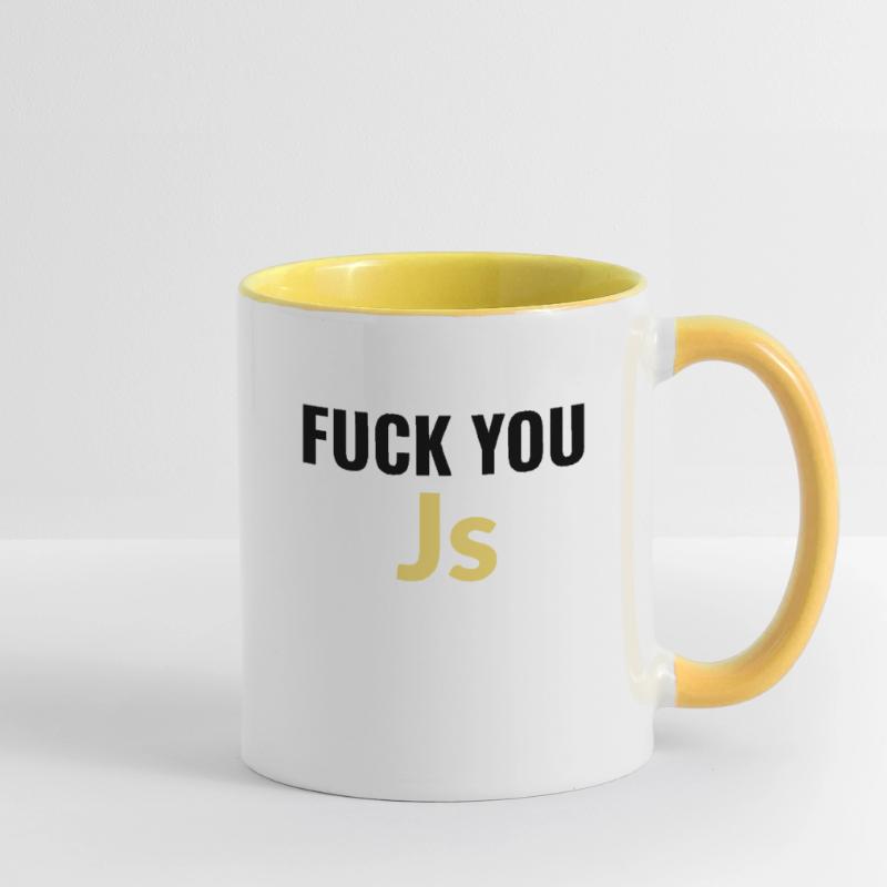 fick dich Js (Javascript) Tasse zweifarbig