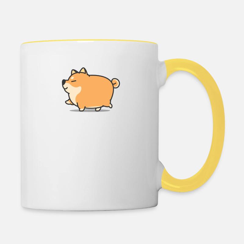 Shiba Inu - Mug contrasté - blanc/jaune