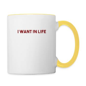 I want Motorbikes - Tasse zweifarbig - Weiß/Gelb - Rechts