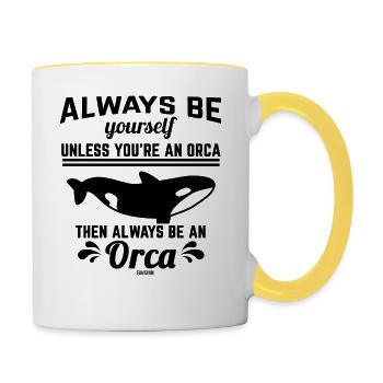 Orque - Mug contrasté - blanc/jaune - Droite