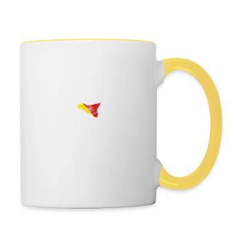 Sizilien Sicilia Sicilian Sicily Italy Italian - Tasse zweifarbig - Weiß/Gelb - Rechts