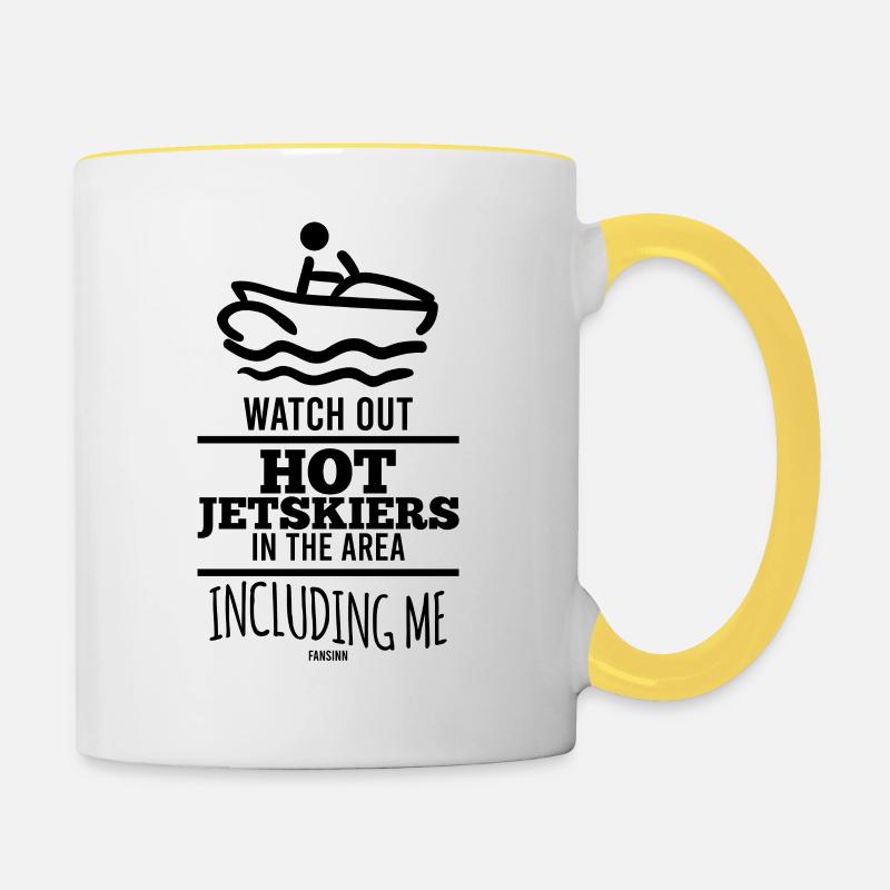 Jet ski jet ski - Contrasting Mug - white/yellow
