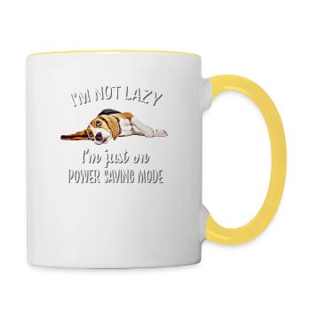 Beagle - Mug contrasté - blanc/jaune - Droite