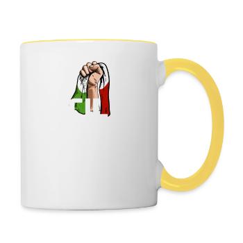 Sizilien Sicilia Sicilian Sicily Italy Italian - Tasse zweifarbig - Weiß/Gelb - Rechts