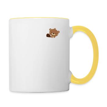 Bieber - Tasse zweifarbig - Weiß/Gelb - Rechts