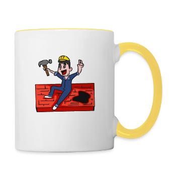 DACHDECKER - Tasse zweifarbig - Weiß/Gelb - Rechts