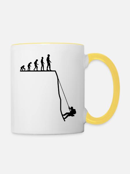 Canyoning Schluchteln Schluchtenwandern Geschenk - Tasse zweifarbig - Weiß/Gelb