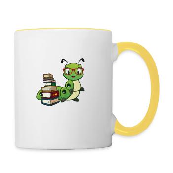 Rat de bibliothèque - Mug contrasté - blanc/jaune - Droite