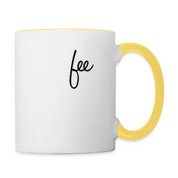 KatastroFEE - Katasrophe - Fee - Freundin - Tasse zweifarbig - Weiß/Gelb - Rechts