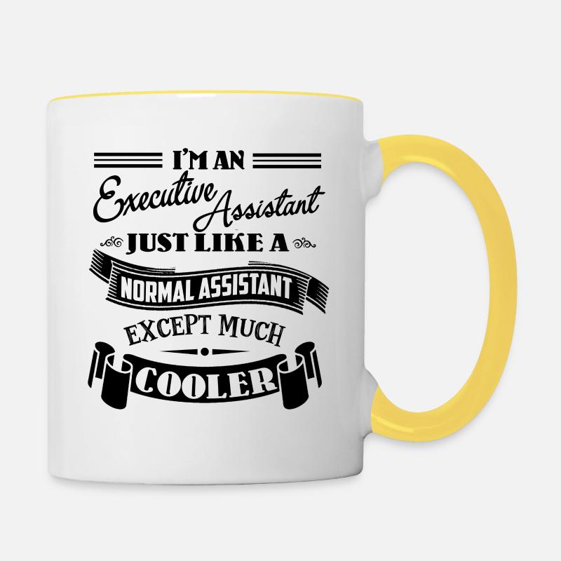 Ich bin ein Executive Assistant Shirts - Tasse zweifarbig - Weiß/Gelb