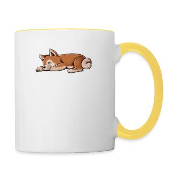 Shiba Inu - Mug contrasté - blanc/jaune - Droite