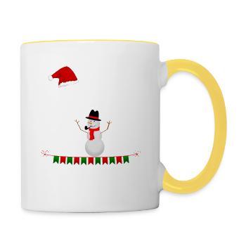 Joyeux Noël Joyeux Noël Joyeux Noël - Mug contrasté - blanc/jaune - Droite