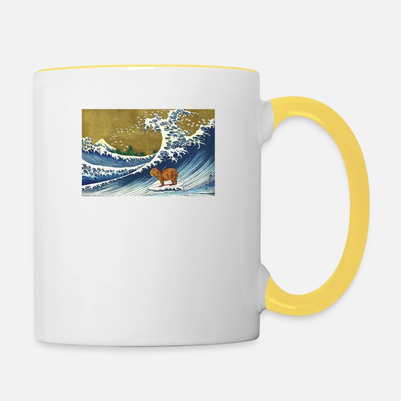 Capybara - Tasse zweifarbig - Weiß/Gelb
