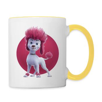 100% Wolf Freddy Pose - Contrasting Mug - white/yellow - Right