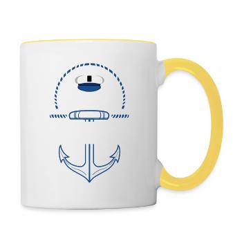 My Boat My Rules Gift Boat Owners - Contrasting Mug - white/yellow - Right