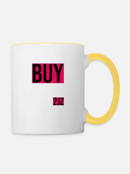 You can´t buy happines but you can buy a 2JZ - Tasse zweifarbig - Weiß/Gelb