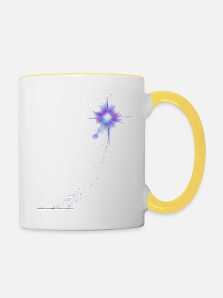 Sternschnuppe - Tasse zweifarbig - Weiß/Gelb