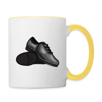 Meine Steppschuhe machen den Unterschied Tänzer - Tasse zweifarbig - Weiß/Gelb - Rechts