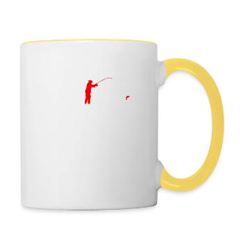 Fishing Heartbeat Gift Fisherman Fishing Lover Gif - Contrasting Mug - white/yellow - Right