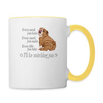 Bulldog anglais - Mug contrasté - blanc/jaune - Droite