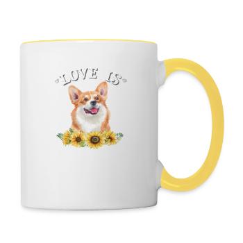 Corgi - Contrasting Mug - white/yellow - Right