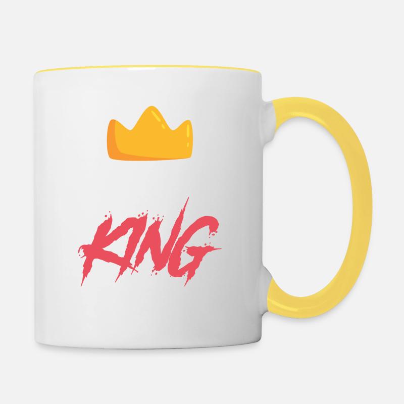 Restauration rapide Pizza King King - Mug contrasté - blanc/jaune