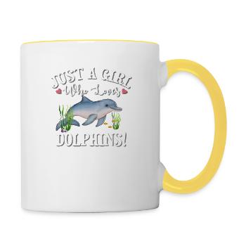 Delfin - Tasse zweifarbig - Weiß/Gelb - Rechts