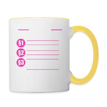 Schwiegermutter Schwiegereltern Schwiegermama Lust - Tasse zweifarbig - Weiß/Gelb - Rechts
