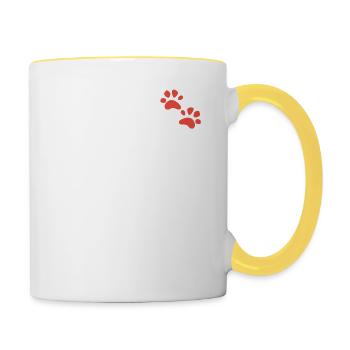 Tierarzt Tierpfleger Geschenkidee - Tasse zweifarbig - Weiß/Gelb - Rechts