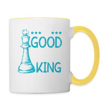 Chess King Funny - Contrasting Mug - white/yellow - Right