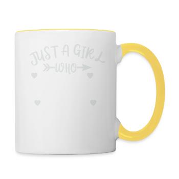 Just a Girl Who Loves Sharks - Contrasting Mug - white/yellow - Right