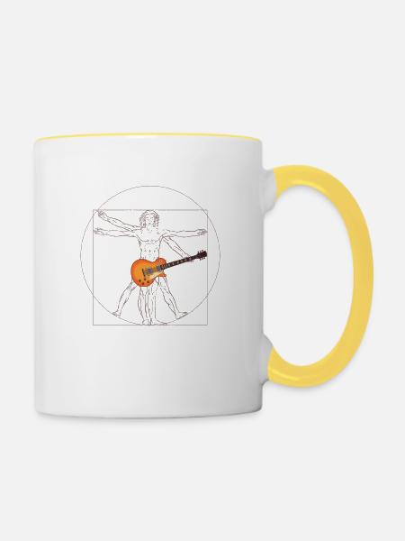 Da Vinci the Guitarist - Tasse zweifarbig - Weiß/Gelb