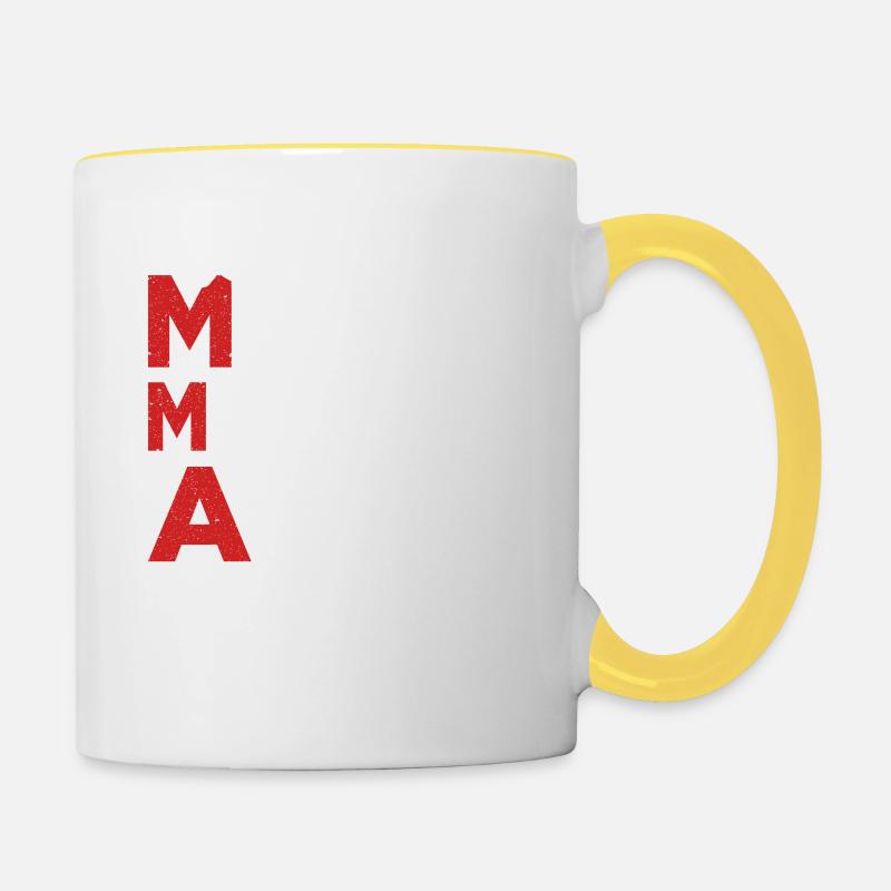 Mixed Martial Arts - Tasse zweifarbig - Weiß/Gelb