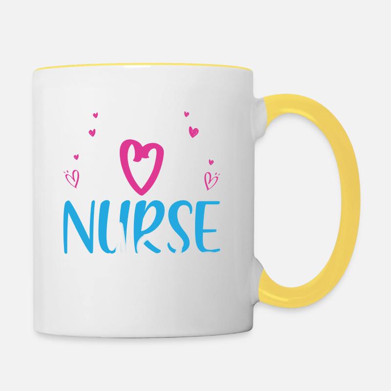 Nurse - Mug contrasté - blanc/jaune