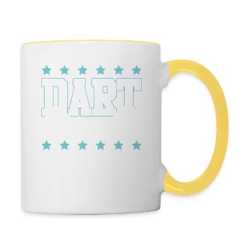 Dart Dartpfeile logo - Tasse zweifarbig - Weiß/Gelb - Rechts