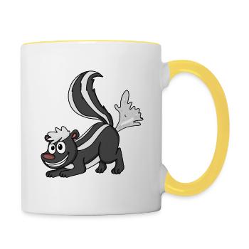 moufette - Mug contrasté - blanc/jaune - Droite