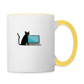 Don't Worry I'm From Tech Support - Contrasting Mug - white/yellow - Right