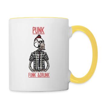 Punk Funk Drunk - Contrasting Mug - white/yellow - Right