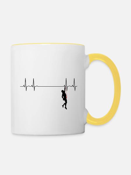 Heartbeat climber klettern - Tasse zweifarbig - Weiß/Gelb